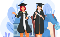 girls-with-graduation-degree-illustration-download-in-svg-png-gif-file-formats--ceremony-celebration-achievement-pack-school-education-illustrations-5974645